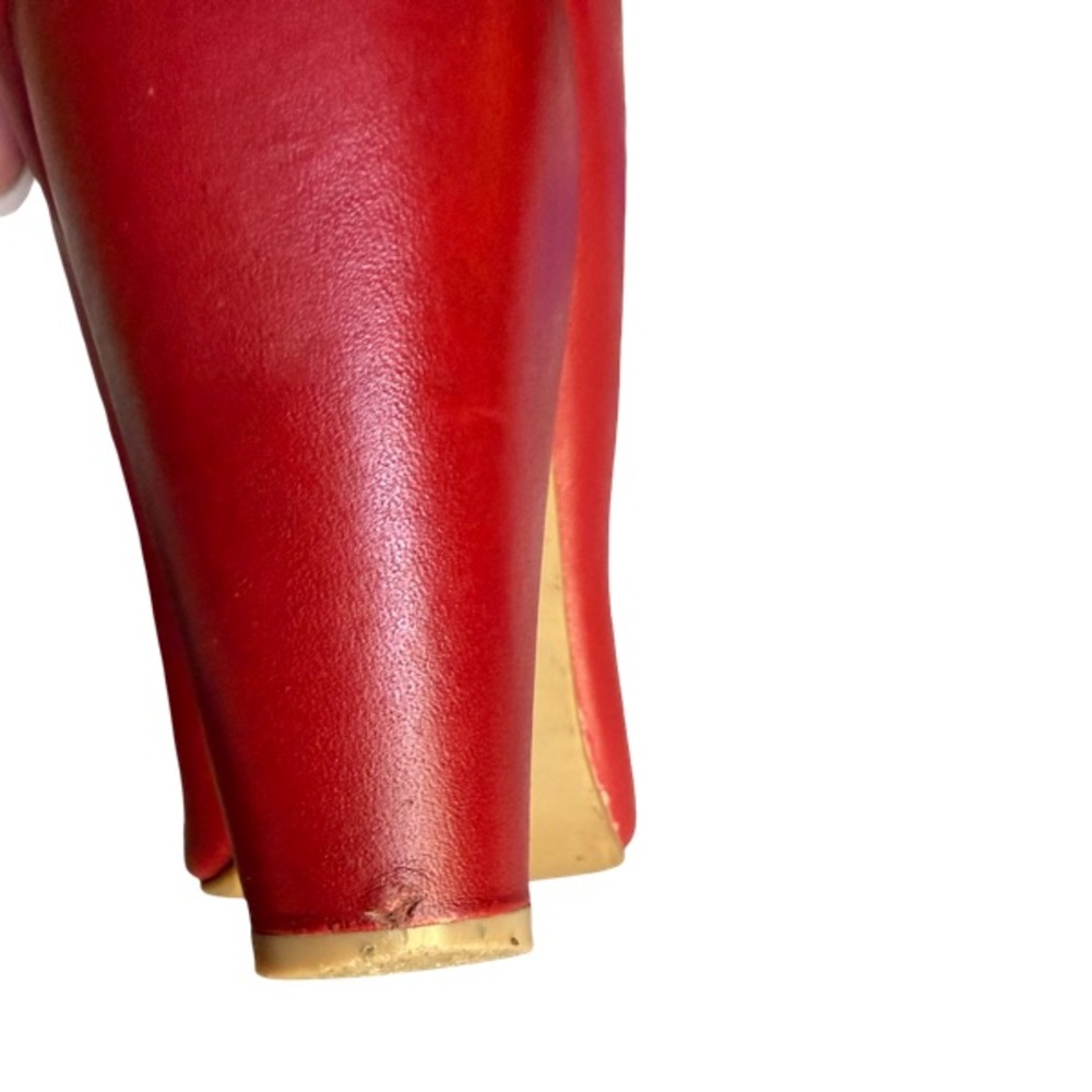 Aldo Red Leather Mary Jane’s Size 37 US 6.5 - Picture 7 of 11